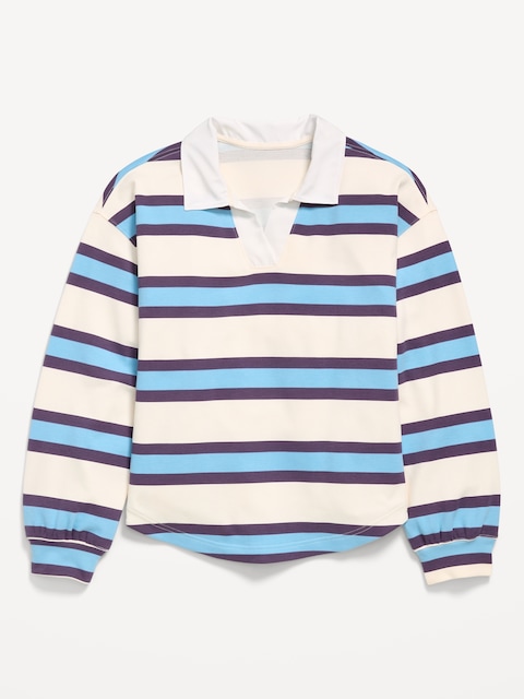 Polo de rugby long et surdimensionné de rugby pour fille - Bleu