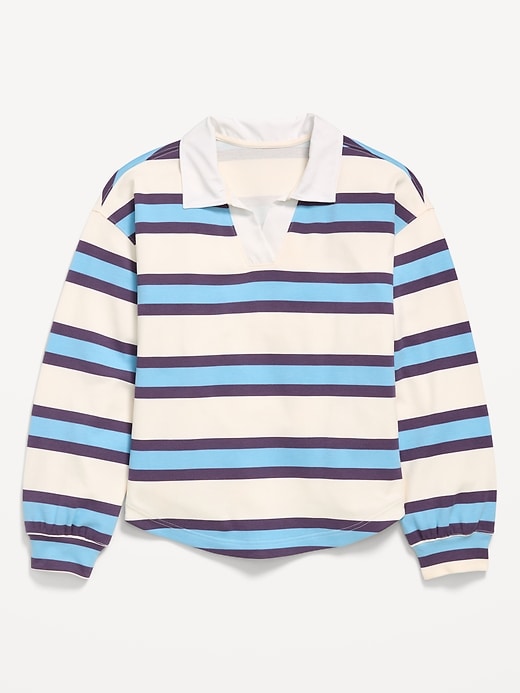 View large product image 2 of 3. Oversized Tunic Rugby Polo Shirt for Girls