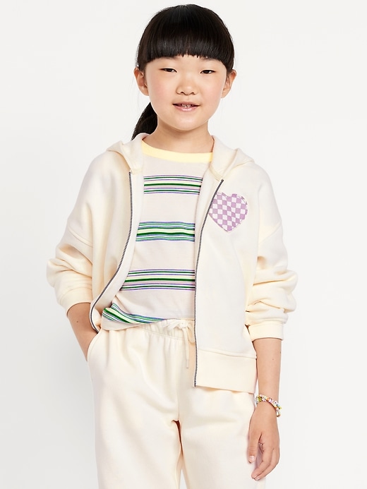 View large product image 1 of 3. Favorite Fleece Printed Zip-Front Hoodie for Girls