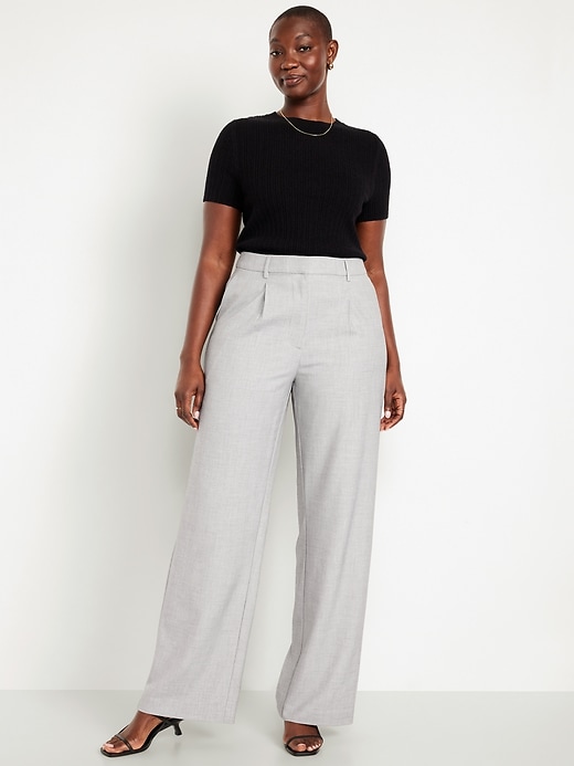 L'image numéro 5 présente Pantalon de tailleur Taylor à taille très haute et à jambe large