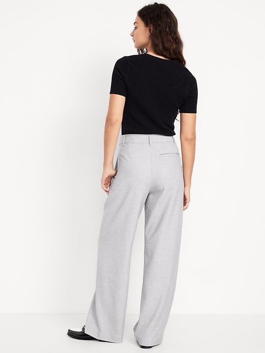 L'image numéro 3 présente Pantalon de tailleur Taylor à taille très haute et à jambe large