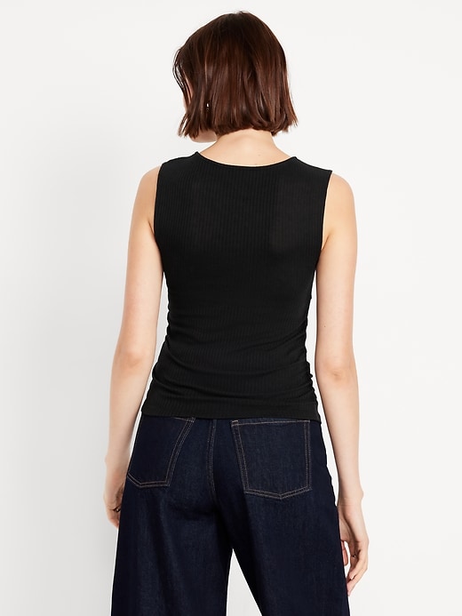 Image number 2 showing, High-Neck Shirred Cropped Top