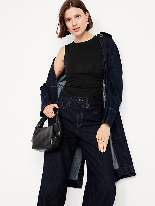 Image number 3 showing, High-Neck Shirred Cropped Top