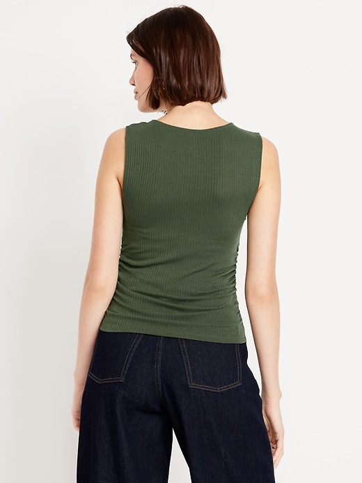 Image number 6 showing, High-Neck Shirred Cropped Top