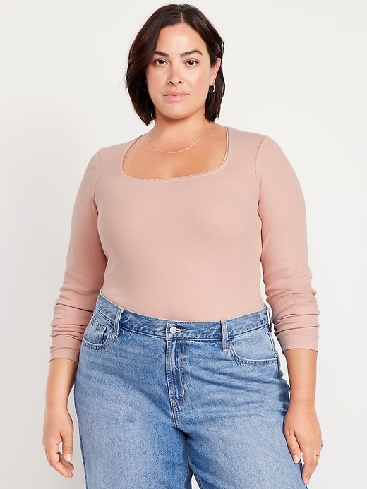 Image number 7 showing, Long-Sleeve Square-Neck Top