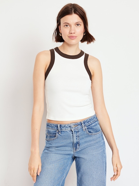 Camisole moulante à col montant - Brun