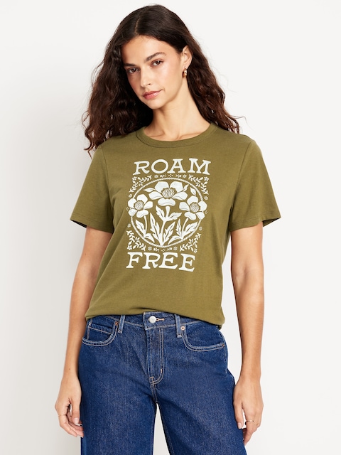 T-shirt passe-partout ras du cou à imprimé - Huile D’Avocat