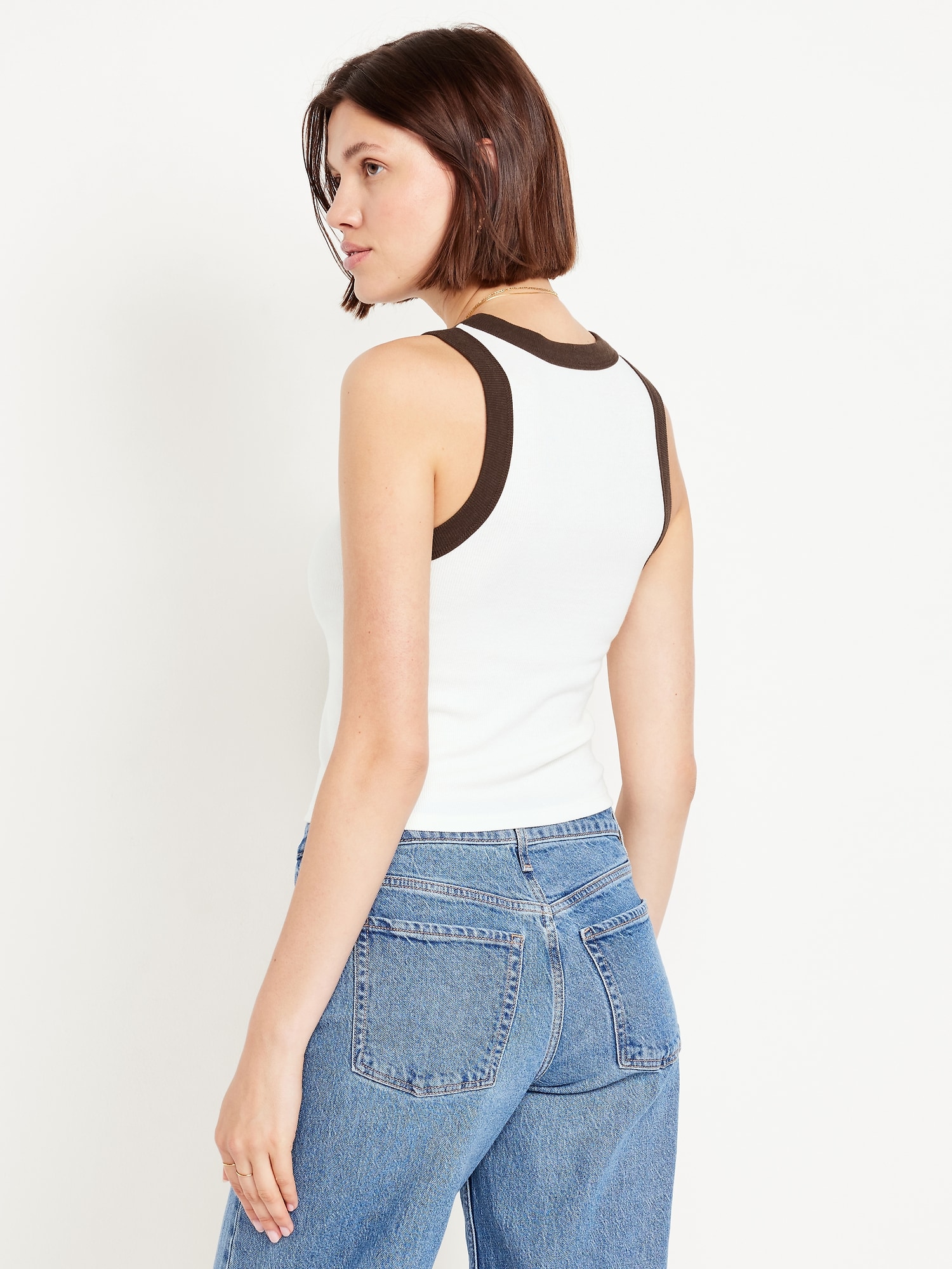 Snug High-Neck Tank Top
