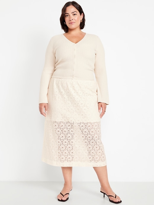 Image number 5 showing, High-Waisted Lace Midi Skirt