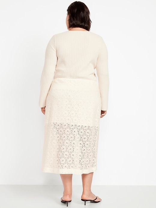 Image number 6 showing, High-Waisted Lace Midi Skirt