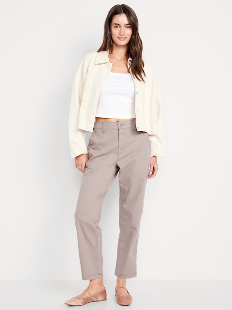 High-Waisted OGC Chino Pants - Earthy Mauve