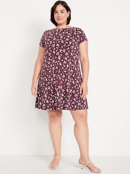 Image number 5 showing, Short-Sleeve Mini Swing Dress