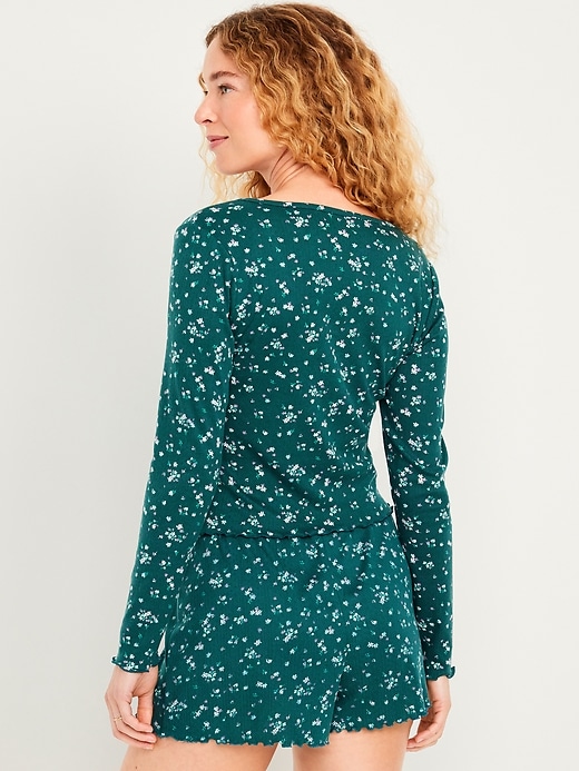 Image number 2 showing, Cozy Ribbed Pajama Top