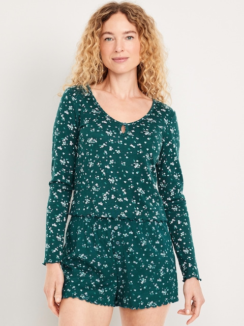 Cozy Ribbed Pajama Top