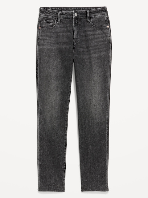 High-Waisted Vintage Slim Jeans - Black