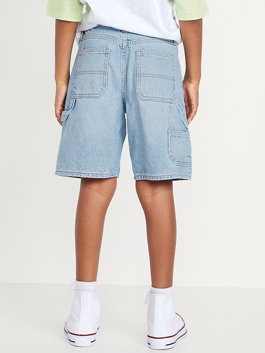 View large product image 2 of 5. Knee Length Baggy Carpenter Jean Shorts for Boys