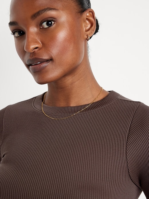 Image number 4 showing, Exhale Seamless Fitted Rib T-Shirt