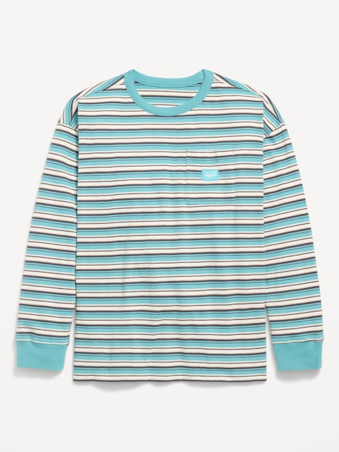 Oversized Long-Sleeve Pocket T-Shirt for Boys - Multi
