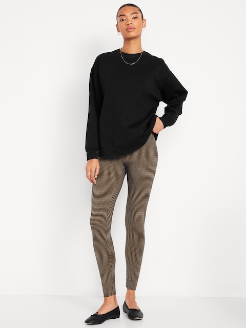 High-Waisted Jersey Fashion Layering Leggings - Beige