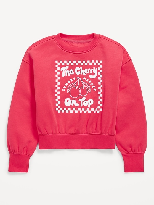 View large product image 1 of 3. Favorite Fleece Oversized Graphic Sweatshirt for Girls