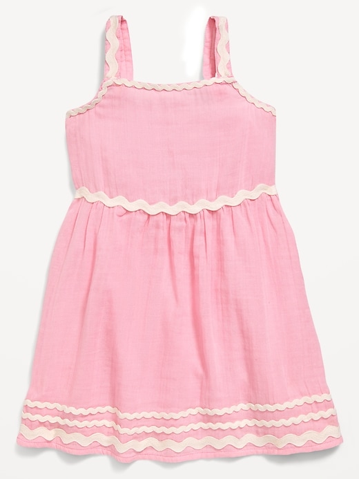 View large product image 2 of 2. Sleeveless Double-Weave Fit and Flare Dress for Toddler Girls