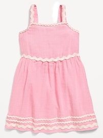 Image number 2 showing, Sleeveless Double-Weave Fit and Flare Dress for Toddler Girls