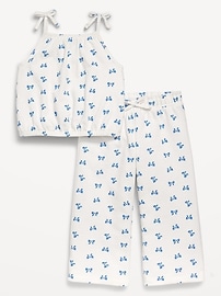Image number 2 showing, Printed Cinched-Hem Cami and Wide-Leg Pants Set for Toddler Girls
