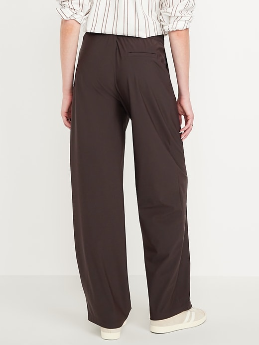 L'image numéro 7 présente Pantalon tailleur Tech élégant jambe large à taille haute