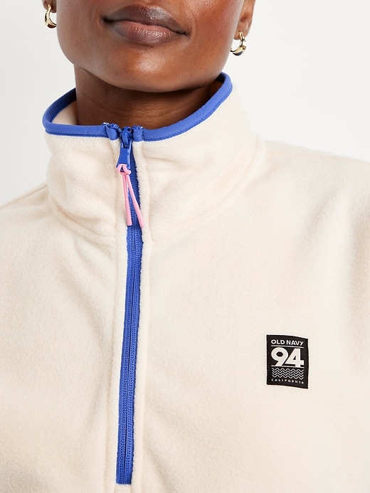 Image number 4 showing, Oversized Performance Microfleece Cropped Half Zip