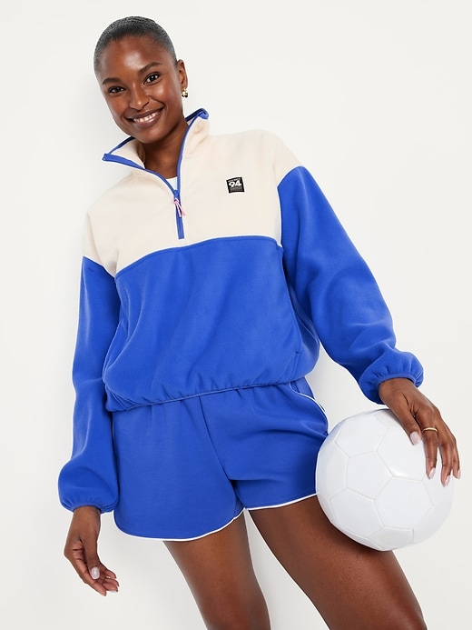 Image number 3 showing, Oversized Performance Microfleece Cropped Half Zip