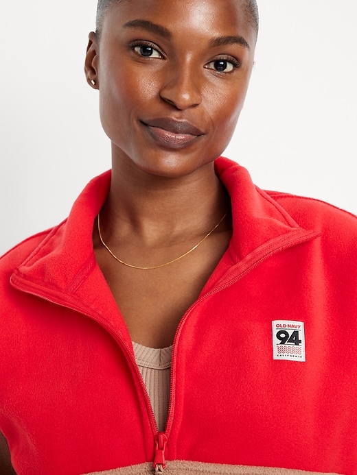 Image number 4 showing, Oversized Performance Microfleece Cropped Half Zip