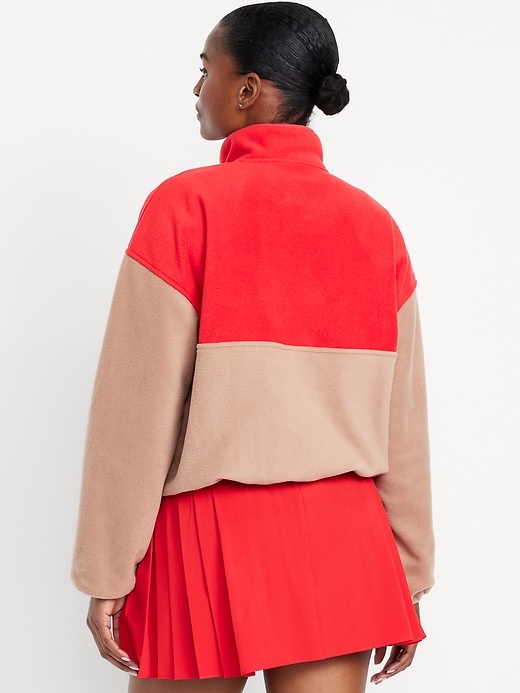 Image number 2 showing, Oversized Performance Microfleece Cropped Half Zip