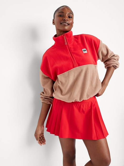 Image number 3 showing, Oversized Performance Microfleece Cropped Half Zip