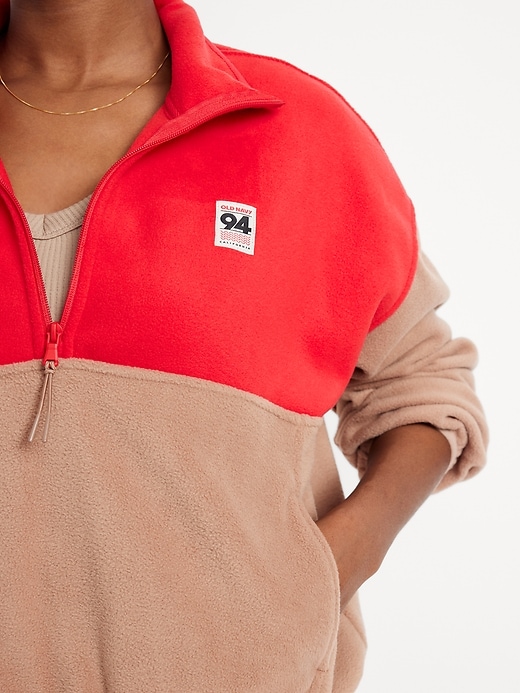 Image number 5 showing, Oversized Performance Microfleece Cropped Half Zip