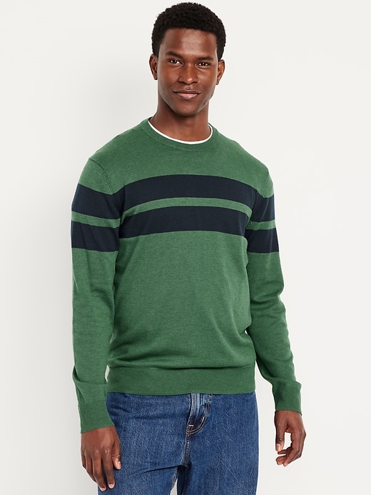 Image number 1 showing, Chest-Stripe Crew-Neck Sweater