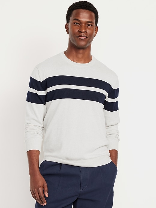 Image number 1 showing, Chest-Stripe Crew-Neck Sweater