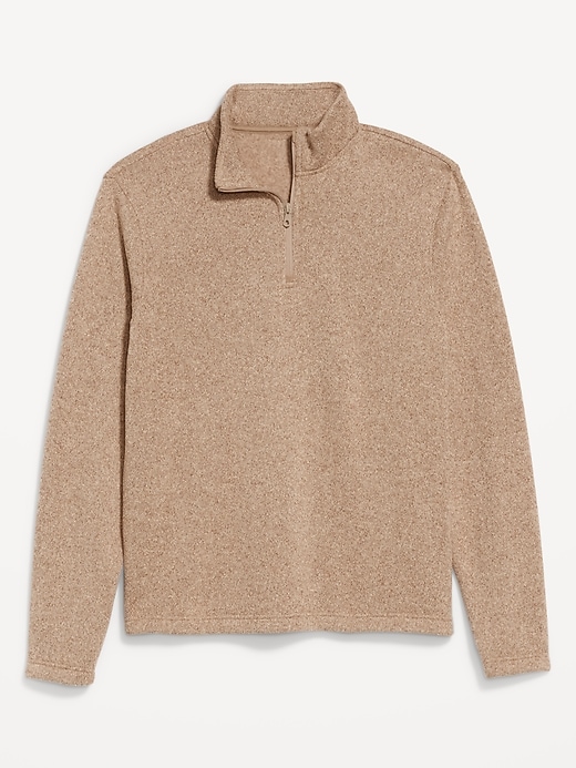 L'image numéro 4 présente Chandail en tricot de molleton à glissière au quart