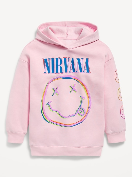 Image number 1 showing, Nirvana™ Oversized Graphic Tunic Pullover Hoodie for Girls