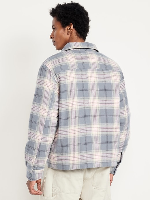 Image number 2 showing, Insulated Cropped Flannel Shacket