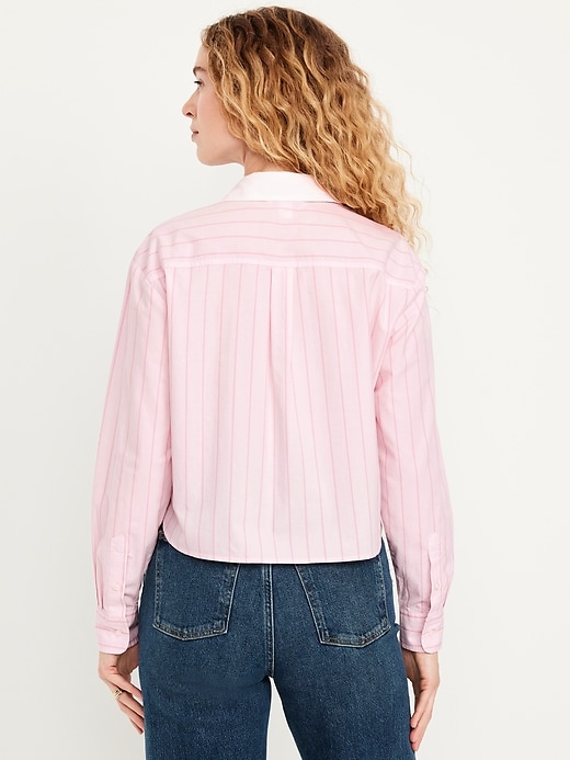 Image number 2 showing, Cropped Button-Down Striped Shirt