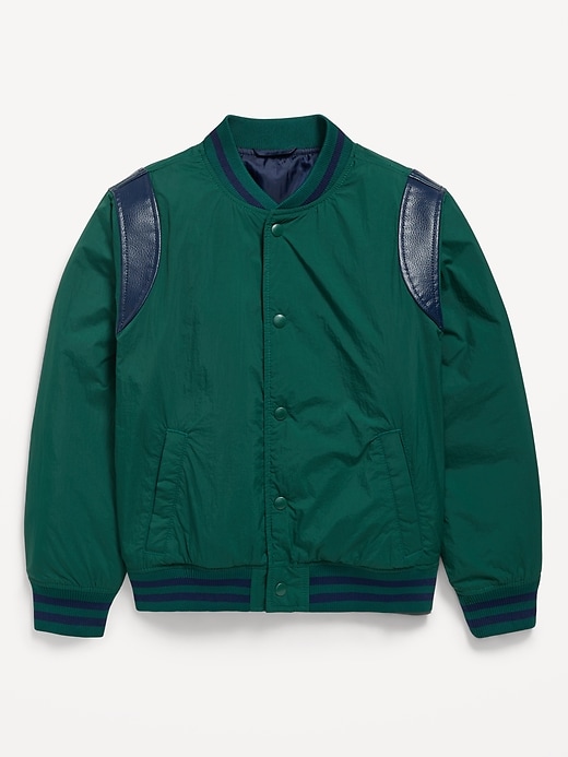 Voir une image plus grande du produit 2 de 2. Blouson aviateur hydrorésistant de style rétro pour garçon