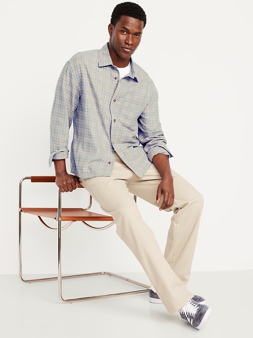 Image number 6 showing, Loose Fit Cropped Plaid Flannel Shirt
