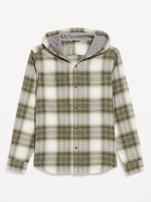 Image number 4 showing, Hooded Plaid Flannel Shirt