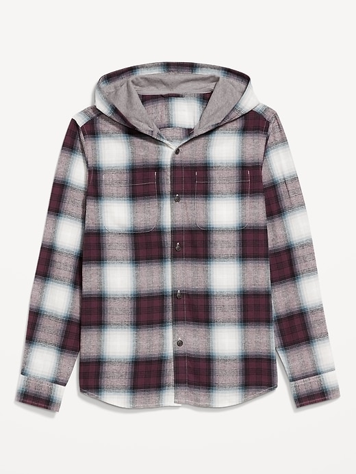 Image number 4 showing, Hooded Plaid Flannel Shirt