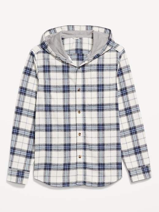 Image number 4 showing, Hooded Plaid Flannel Shirt