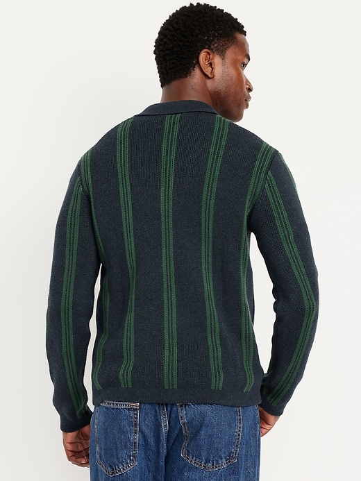 Image number 2 showing, Striped Button-Front Cardigan Sweater