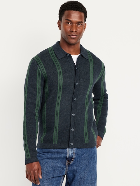 Cardigan rayé boutonné sur le devant