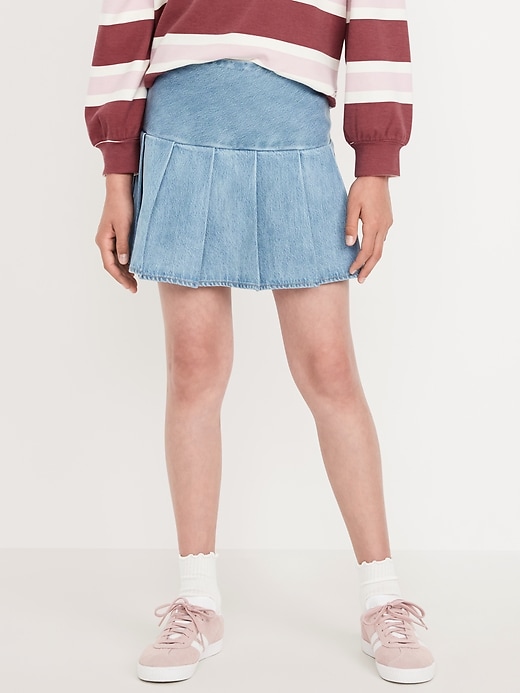 View large product image 1 of 3. Pleated Jean Skirt for Girls