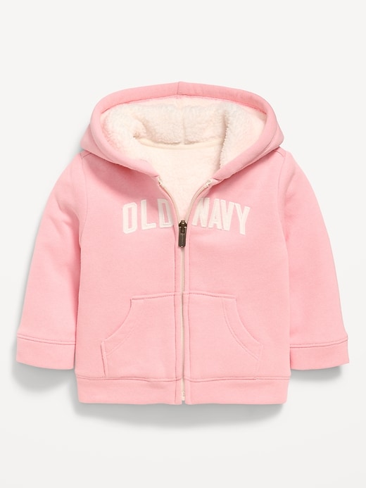 Image number 1 showing, Logo-Graphic Sherpa-Lined Zip Hoodie for Baby