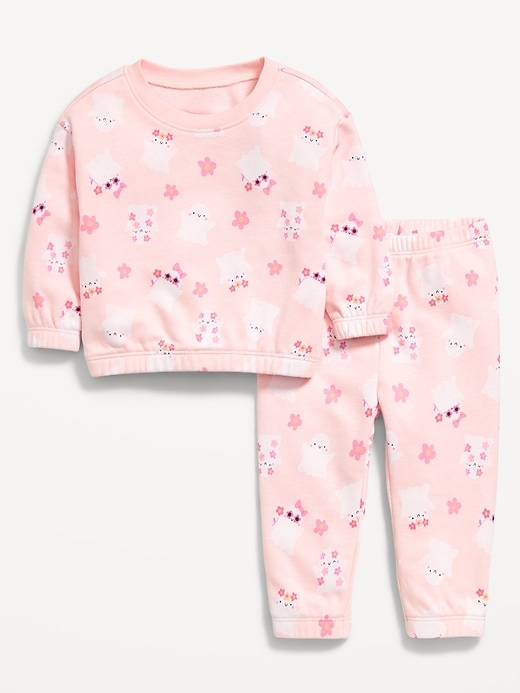 View large product image 2 of 3. Printed French Terry Sweatshirt and Pants Set for Baby